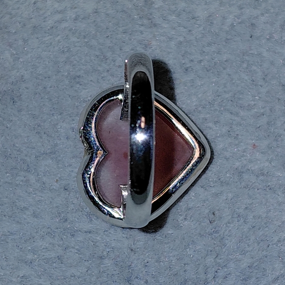 Strawberry Quartz Silver Heart Ring - Picture 11 of 15